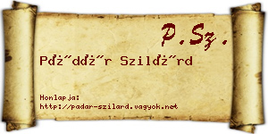 Pádár Szilárd névjegykártya
