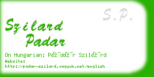szilard padar business card